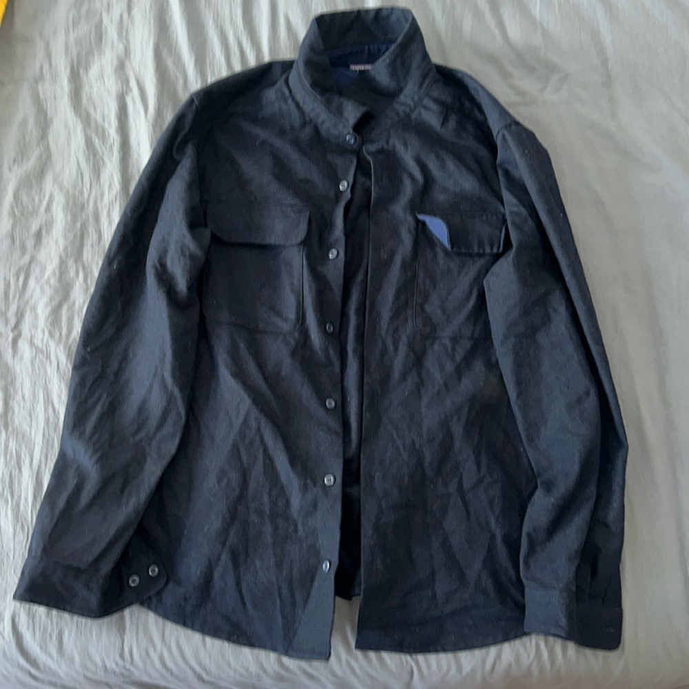 Navy Blue Wool Patagonia Button-Up Long Sleeve XL